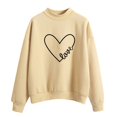thumbnail image 2 of Yellow Womens Sweatshirt Autumn Winter O Neck Solid Color Prints Long Sleeve Pullover Sweatshirt Fall Clothes for Women, 2 of 4