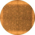 thumbnail image 1 of Ahgly Company Indoor Round Oriental Orange Industrial Area Rugs, 4' Round, 1 of 4