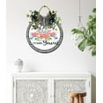 thumbnail image 5 of My Hair Wooden Front Door Sign Rustic Round Wreath Wall Hanger Porch Decor Spring and Summer Farmhouse Decoration Housewarming Gift 12 Inches, 5 of 5