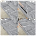 thumbnail image 4 of Oversized U-Shaped Sectional Sleeper Sofa with Pull Out Bed, Dual Storage Chaise, 6 Seats, 3 Pillows, Fuzzy Plush,122 Inch,Gray, 4 of 8