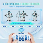 Interactive Robot Toy - Programmable Gesture Sensing Robot with Voice Dialogue, Remote Control for 5-8 Years, STEM Learning Model with Charging Cable, Intelligent Movement Toy,10.24x4.53x15.75 Inch