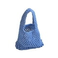 thumbnail image 2 of ZenCart Hand-Woven Wrist Tote Bag Cotton Rope Braided Hollow Out Handbag Ladies Portable Wristlet Handbag for Travel Beach Shopping, 2 of 8