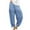 Sky Blue, variant on CQONEPT Plus Size Pants for Women Drawstring Cotton Linen Pant Loose Fit Solid Ruffled Trousers,Brown