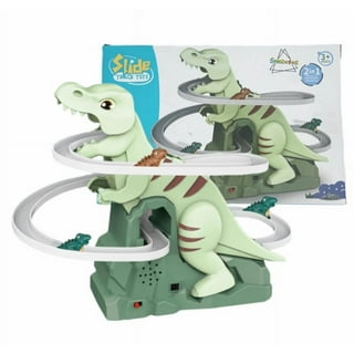 Dino Slide Toy, Dinosaur Climbing Slide Toy, Dandelionsky Climb Stairs Toy  Electric Dinosaur Climbing Stairs Tracks Slide Toy Set For Kids Musica