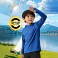 thumbnail image 2 of HAOTAGS Athletic Shirts for Boys,UV-Blocking Hooded Long Sleeve Kids Sun Protection Shirts Light Blue 13-14T, 2 of 6