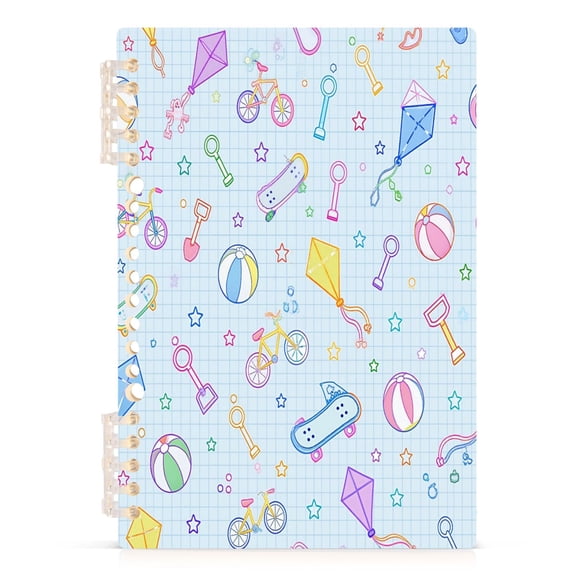 A5 Spiral Notebook 60 Sheets 80gsm Paper Ruled Journal Summer Playful Pattern