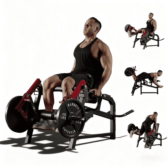 Syedee Adjustable Dual-Independent Leg Machine, – Switchable Single/Double Leg Training · Leg Extension · Lying & Standing Leg Curl · 600 lbs Capacity · Plate-Loaded Home Gym