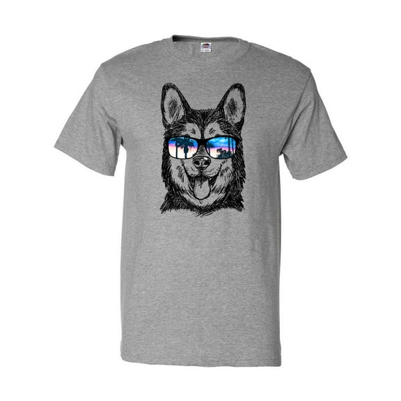 Inktastic Siberian Husky Sketch Portrait with Sunglasses T-Shirt