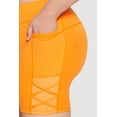 thumbnail image 6 of Womens Plus Size Caged Mesh Detail Side Pocket Bike Shorts, 6 of 6