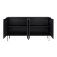 thumbnail image 4 of CorLiving Lysander Engineered Wood Fluted Sideboard with 4 Doors and 4 Shelves, Black, 4 of 12