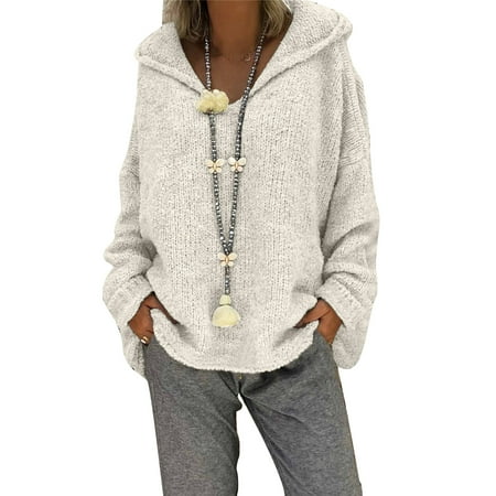 Womens Lightweight Pullover Hoodies - Women's Hoodies Lightweight Plush Slouchy Drape Pullover Long Sleeve Sweater Fleece Jacket Coats, White