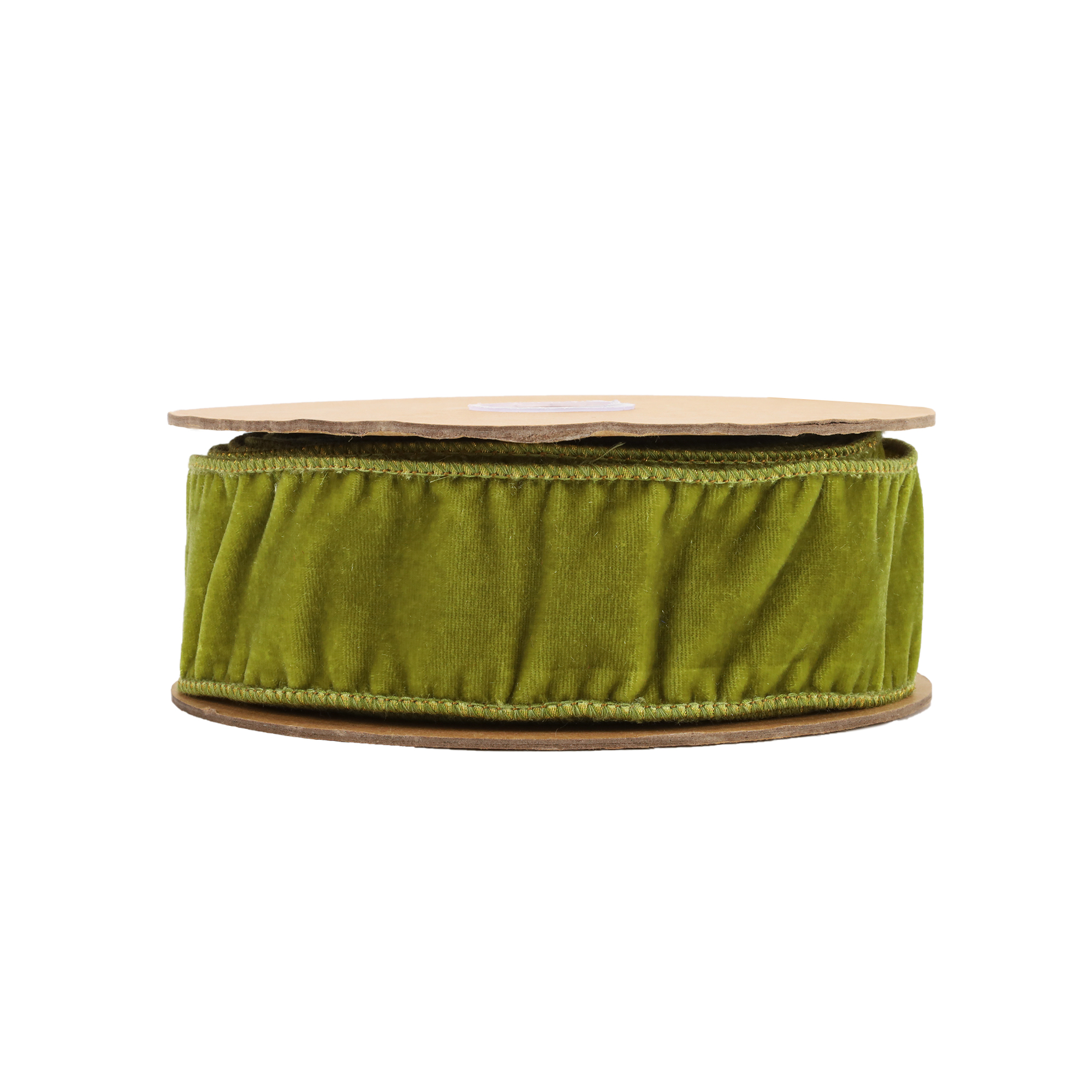 LaRibbons 2 1/2" Wired Premium Velvet Ribbon, Apple Green, 10 Yard Roll