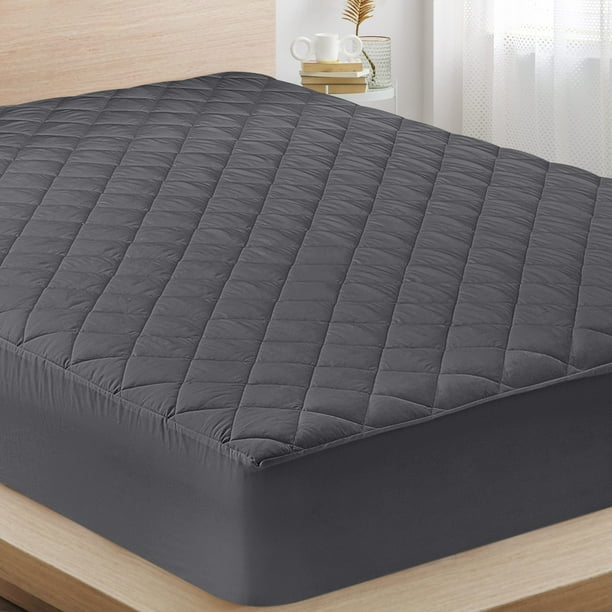 Funda de colchón Utopia Bedding acolchada, tamaño king size, gris