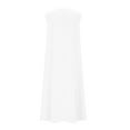 thumbnail image 6 of SMihono Flowy Dresses for Women Casual Loose Sleeveless V-Neck Side Split Dress Wrinkle-Free Swing A Line Maxi Sundress White XXL, 6 of 9