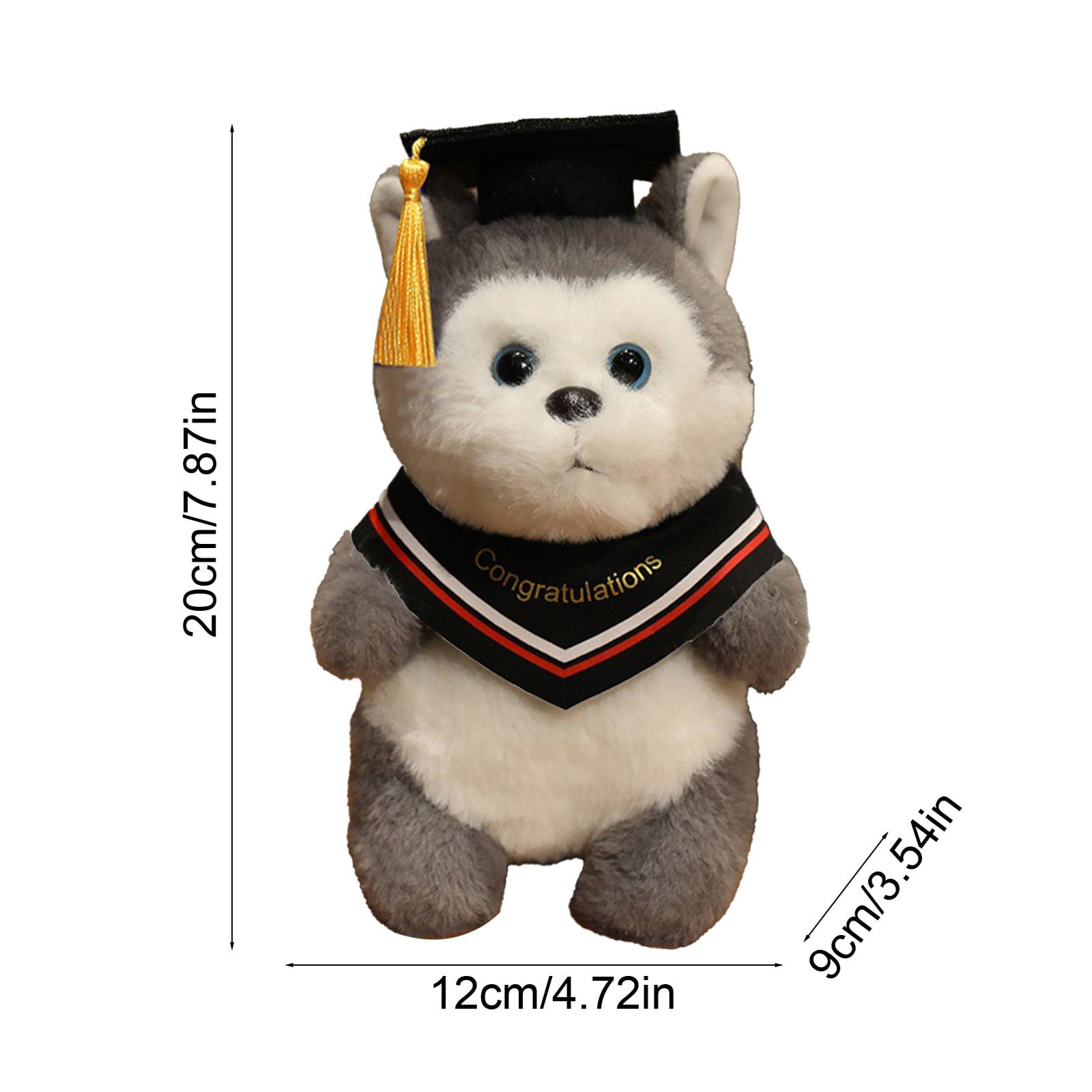 JilgTeok 2 Packs Graduation Wolf Doll with Hat Doll 2025 Graduation Plush Keepsake Gift Adorable Celebration Souvenir Home Decoration 4.7inch