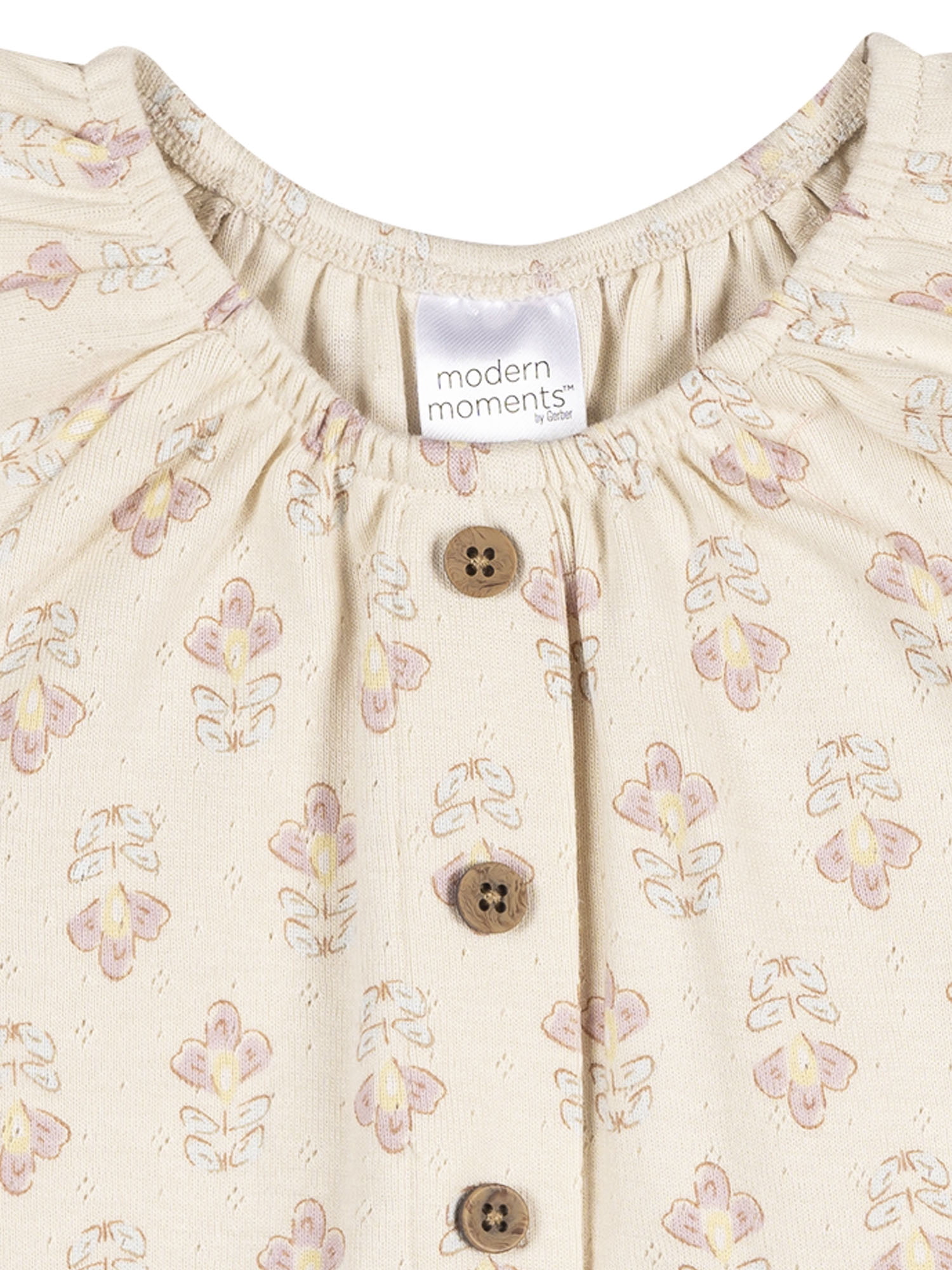 Modern Moments by Gerber Baby Girl Organic Ruffle Sleeve Top, Sizes 0/3 Months - 24 Months