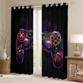 thumbnail image 2 of Castle Fairy Video Game Boy Black Out Curtains,Geometric Honeycomb Curtains Pack of 2 (42x63 Each),Abstract Gradient Gamepads Bedroom Curtains,Breathable Home Decor, 2 of 6