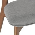 thumbnail image 3 of Noble House Sadie Indoor Mid Century Modern Fabric Dining Chairs, Set of 4, Dark Grey+Walnut, 3 of 7