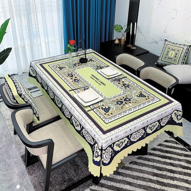 Mantel de comedor de simplicidad Retro, decoración de boda, mantel Rectangular de cocina, cubiertas de mesa impermeables, tela Oxford qym unisex