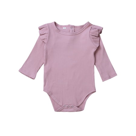 

Newborn Infant Baby Girl Romper Long Sleeve Ruffles Bodysuit Jumpsuit Outfit Winter Clothes