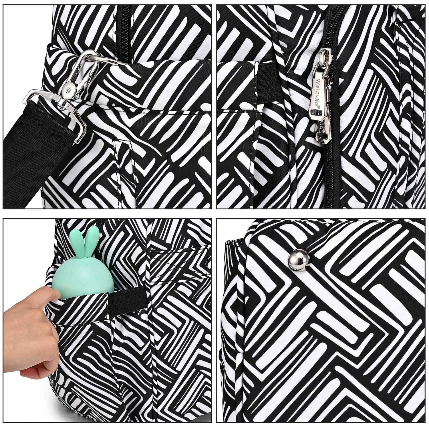 WelaVila Diaper Bag Tote: Stylish Tote Diaper Bags with Changing Pad, Stripe, 1 pk