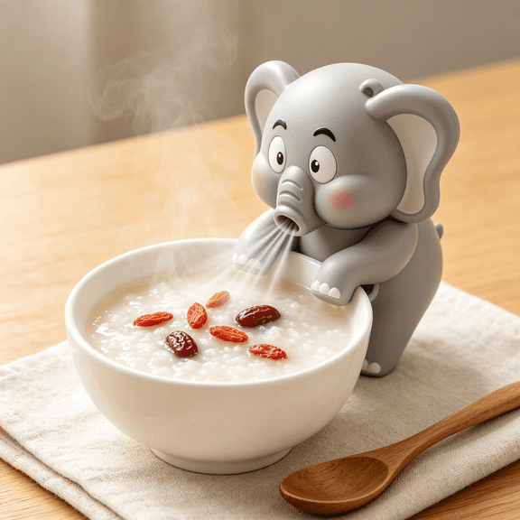 Mini Rechargeable Food Cooling Fan with Lanyard Cute Elephant Shape Portable Soup Blower for Hot Coffee Milk Rice Home Office Kitchen Use