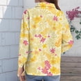thumbnail image 5 of Womens Hawaiian Shirt Floral Printed Long Sleeve Button Down Shirts Tropical Holiday Beach Shirts, 5 of 5