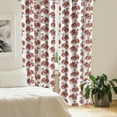 thumbnail image 3 of Ambesonne Fruits Window Curtains, Flowering Pomegranate, Each 28" W x 95" L, Red Umber Rose, 3 of 5
