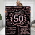 thumbnail image 1 of LHSHID 50th Birthday Blanket Gifts for Women Happy 50th Birthday Gift Ideas for Her 50 Year Old Gifts for Mom Grandma Wife Personalized Flannel Fleece Soft Throw Blanket 40"x50", 1 of 6