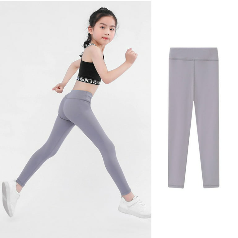 OVIGILY 22 Colors Child High Waisted Leggings For Girls Gymnastics Nylon  Spandex Dance Pants Kids Black Skinny Fitness Pants