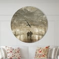 thumbnail image 2 of Designart 'Couple Walking in Night Lights ' Farmhouse wall clock, 2 of 6