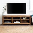thumbnail image 7 of 70 inch Wood Media TV Stand Storage Console in Rustic Oak, 7 of 7