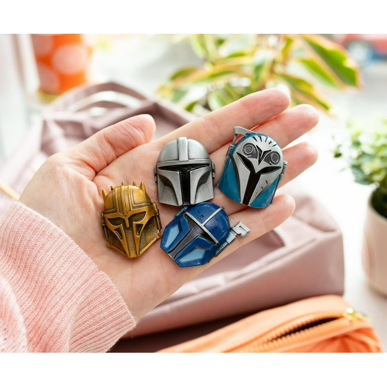 Star Wars: The Mandalorian 4-Piece 3D Metal Helmet Pin Set | Toynk