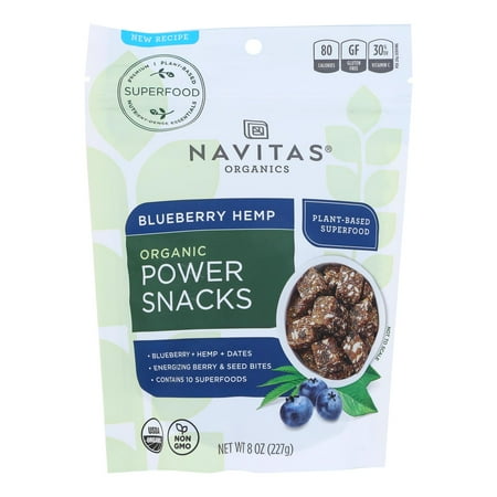 Navitas Organics Power Snacks Blueberry Hemp 8 oz Pack of 2