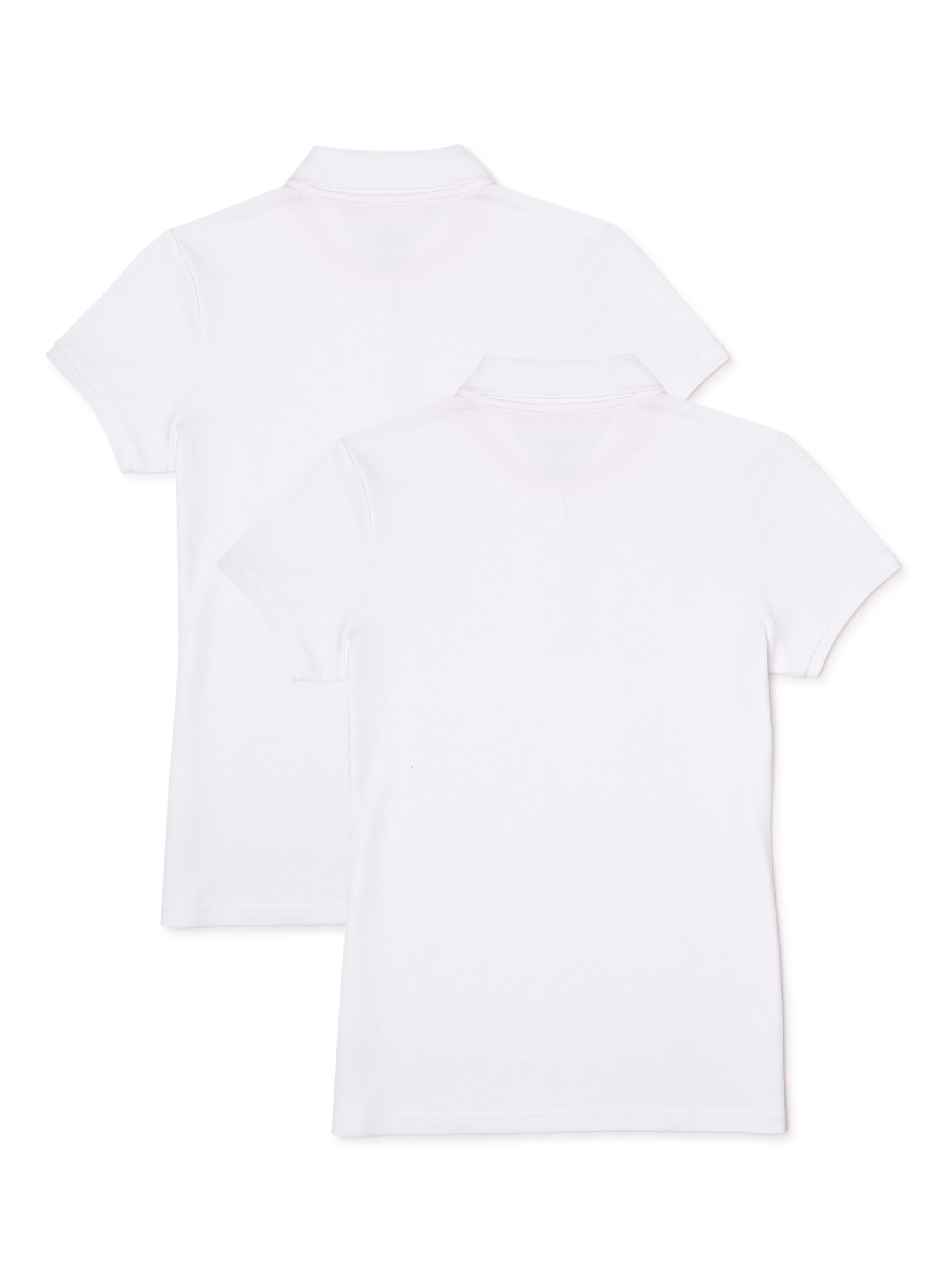 Wonder Nation Girls School Uniform Short Sleeve Interlock Polo Shirt, 2-Pack, Sizes 4-18 - image 2 of 3