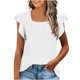 thumbnail image 1 of Tops de cuello cuadrado para mujer, camiseta de manga corta con volantes, blusas tipo túnica de verano holgadas OAVQHLG3B Store  lin121212, 1 of 4