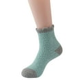 thumbnail image 1 of Dyfzdhu Winter Solid Color Coral Velvet Plush Warm Socks Home Socks Ski Socks Moon Socks, 1 of 2