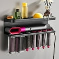 thumbnail image 2 of Hyasfey Wall Mounted Hair Dryer Storage Rack Strong Load-bearing Easy to Install Bathroom Multi-functional Straightener Hair Tool Organizer, 2 of 8