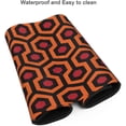 thumbnail image 4 of Orange Red Geometric Gaming Mouse Pad Desk Mat XXL 35.4×15.7 in Vintage 80s Abstract Geometry Extended Mousepad 40X90cm with Non-Slip Rubber Base Stitched Edge Large Desk Pad for Gamer Office Home, 4 of 6