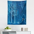thumbnail image 1 of Forest Tapestry, Winter Landscape with Show Covered Country House Hut in Trees Rural Picture, Fabric Wall Hanging Decor for Bedroom Living Room Dorm, 5 Sizes, Orange Violet Blue, by Ambesonne, 1 of 1