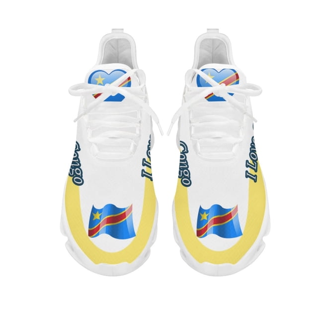 Zapatillas deportivas con diseño personalizado "I Love Congo" para mujer, primavera y otoño, con punta redonda y amortiguación.