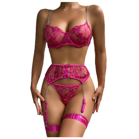 

Baby Doll Lingerie for Women See-through Camisole Solid Teddy Babydoll One-Piece Deep V Halter Lace Satin Nightdress Encaje de Lencería Traje Sujetador y Bragas