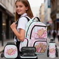 thumbnail image 2 of Bulopur 17 Inch 4-in-1 Backpack Set Pink Ice Cream Capybara Print School Bag with Lunch Bag, Water Bottle Sleeve and Pencil Case for School, 2 of 7