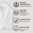 thumbnail image 5 of Adobella Women's Shawl White Bathrobe 100% Luxury Turkish Combed Cotton with Pockets (M-L), 5 of 6
