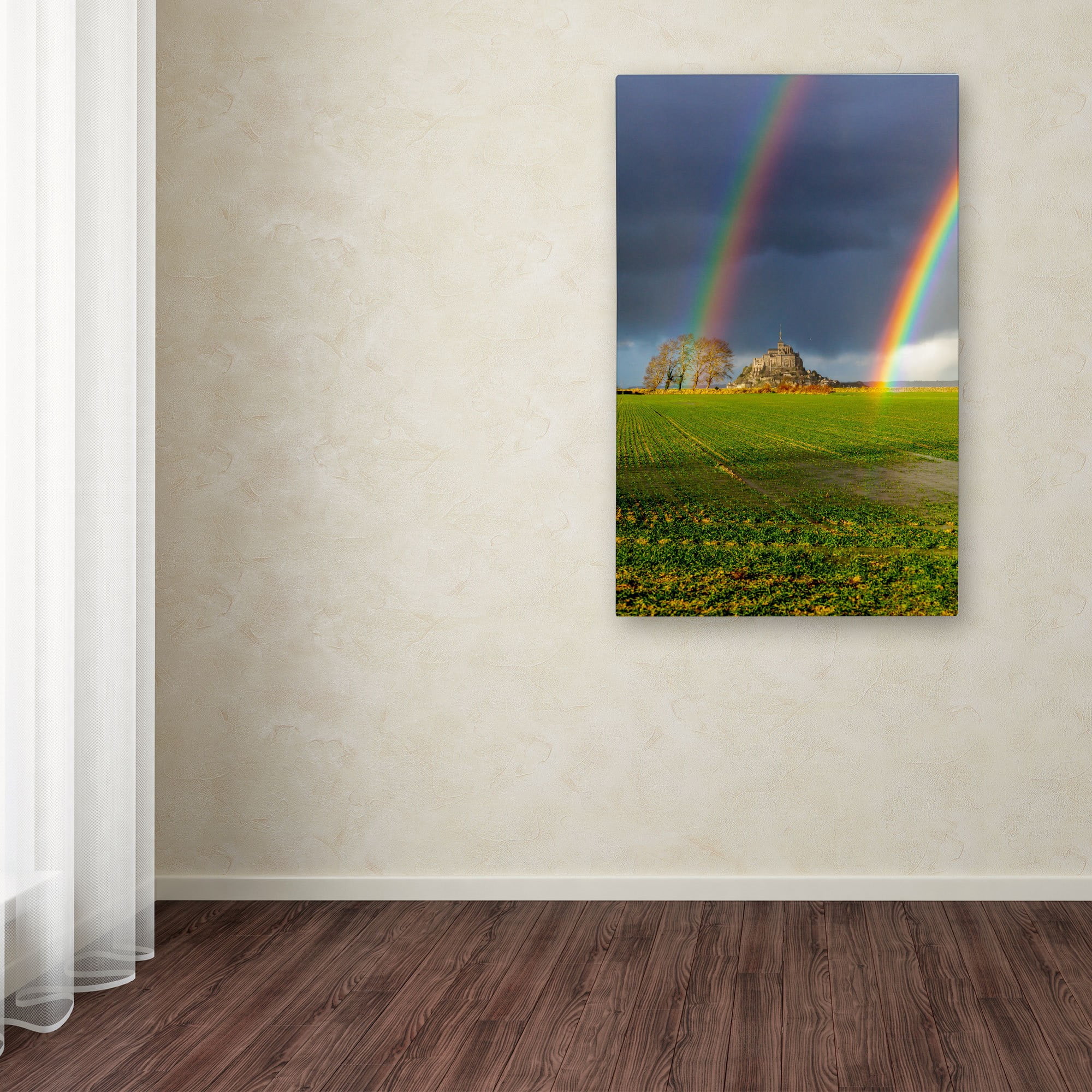 Trademark Fine Art "Double Rainbow" Canvas Art by Mathieu Rivrin