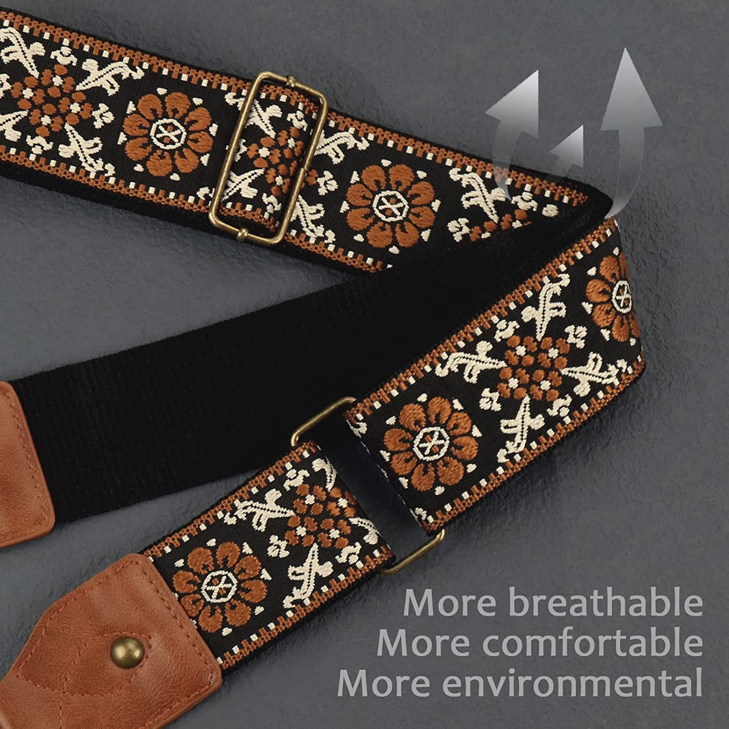 Purse Strap-2Crazy Horse Leather Wide Shoulder Strap Adjustable  Replacement,Jacquard Embroidery Crossbody Bag Straps