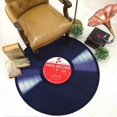 thumbnail image 4 of Vinyl Record Design Round Floor Mat 60/80 / 100cm Living Room Bedroom Kitchen Floor Cover Carpet, 4 of 5