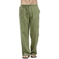 thumbnail image 2 of Men's Casual Linen Pants Yoga Drawstring Loose Trousers, 2 of 4