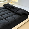 thumbnail image 2 of Extra Thick Plush Mattress Topper, Deep Pocket Fitted Bed Pad, Soft Breathable Mattress Protector, All-Season Use （black,Twin), 2 of 8