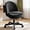Ve-black, variant on Velvet Tall Office Chair with Wheels Vanity Chairs with Back, Versatile Height Use: Office to Bar Stools Small Ergonomic Comfy Armlees Computer Desk Chair with Bow Lumbar Pillow for Gift